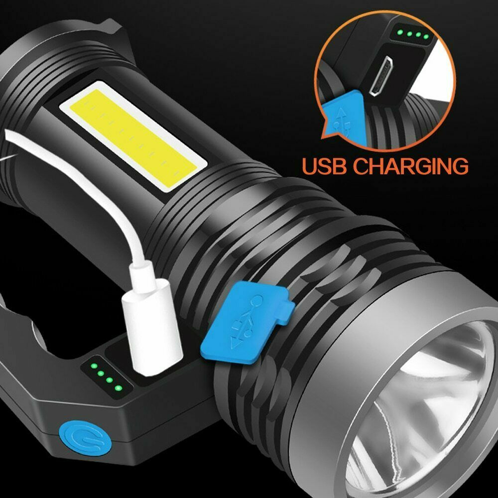 High Lumen Rechargeable LED Tactical Flashlight with 500m Beam, Waterproof