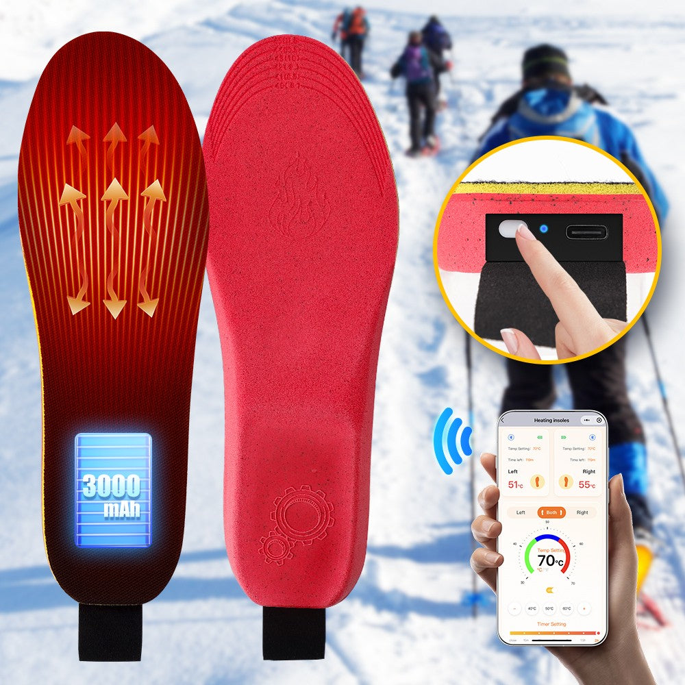 USB Rechargeable Heated Insoles for Men and Women Foot Warmer with App Control