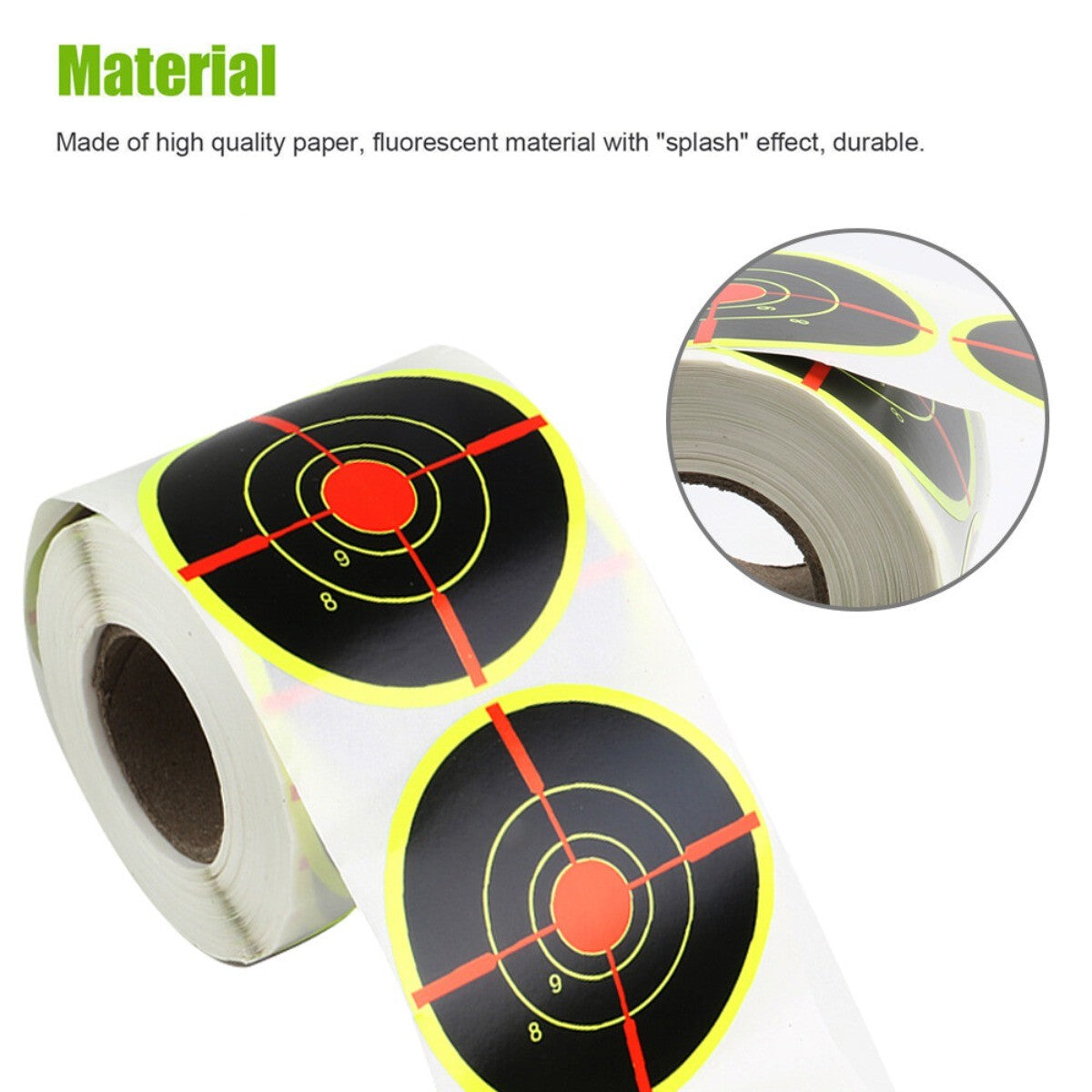 250Pcs Fluorescent Shooting Target Stickers Self-Adhesive Paper for Range Practice