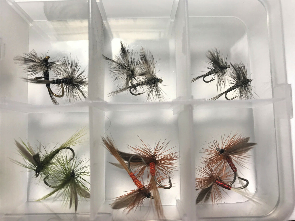 Premium Dry Fly Fishing Assortment Kit for Trout - 20 Hand-Tied Flies