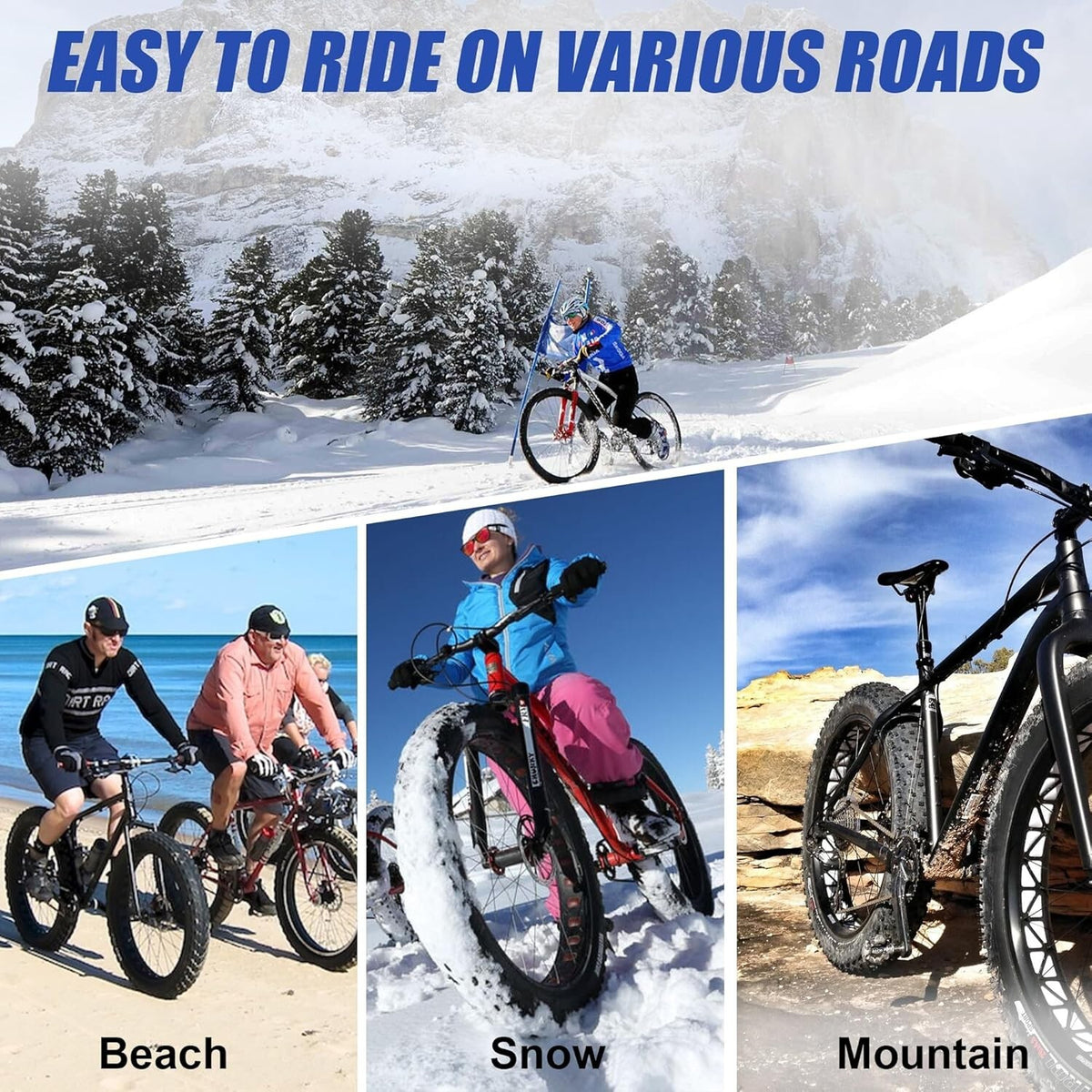20x4.0 Fat Bike Tire - E-Bike Replacement Bicycle Tire, Puncture-Resistant, Foldable 2 Pack