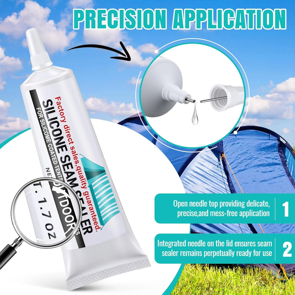 Waterproof Tent Seam Sealer Clear Sealant for Tents and Tarps 100ml