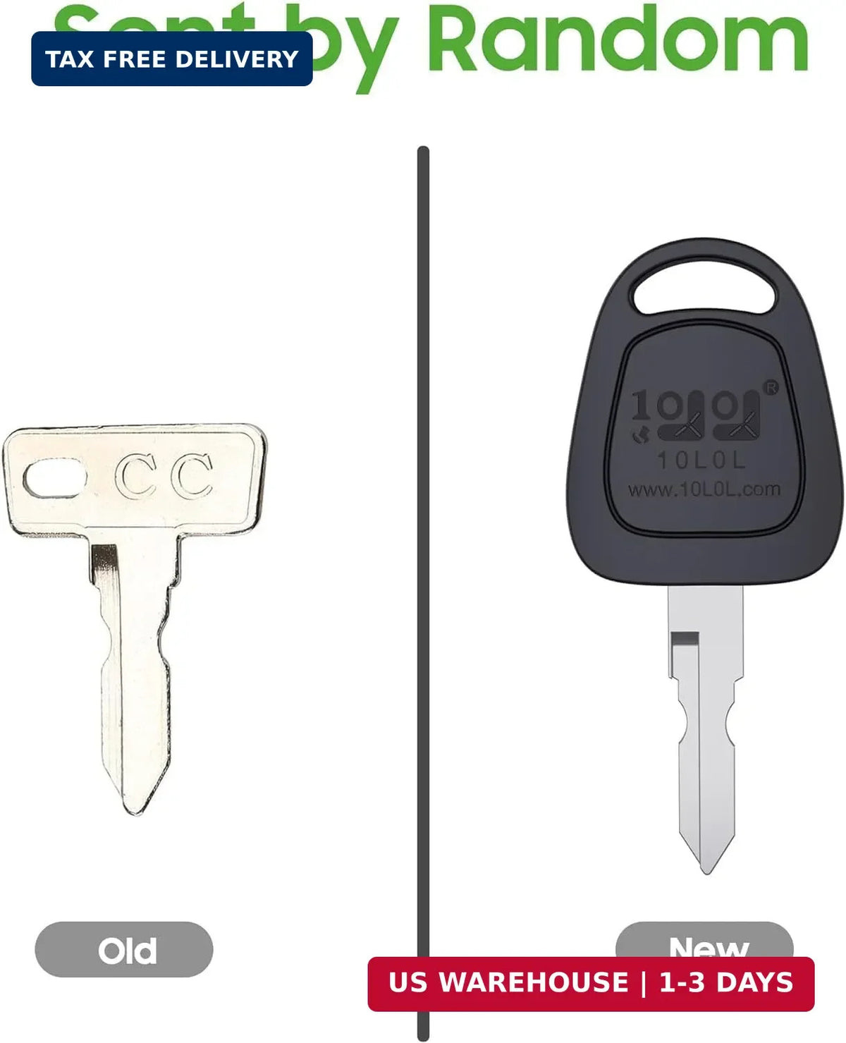 Golf Cart Ignition Keys Replacement Set for Club Car DS 1982-Up - 2 Pack