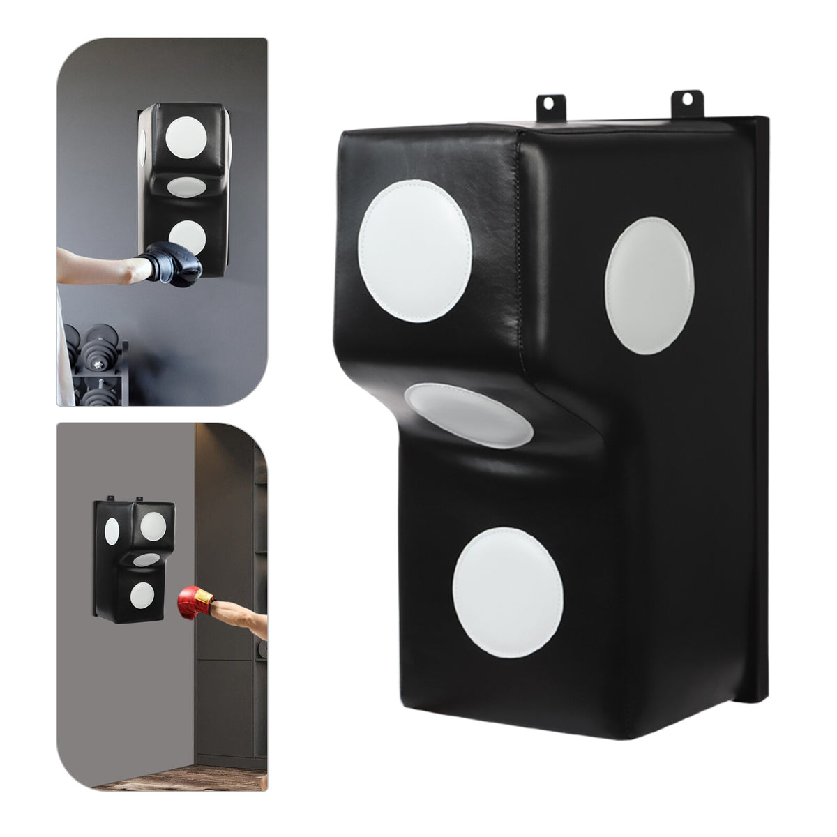 Wall Mount Boxing Punching Bag for Home Training Black 40x30x70cm