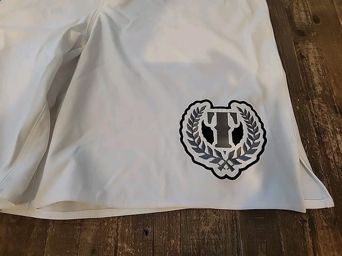 MMA Fight Shorts White 2XL Training Shorts with Drawstring