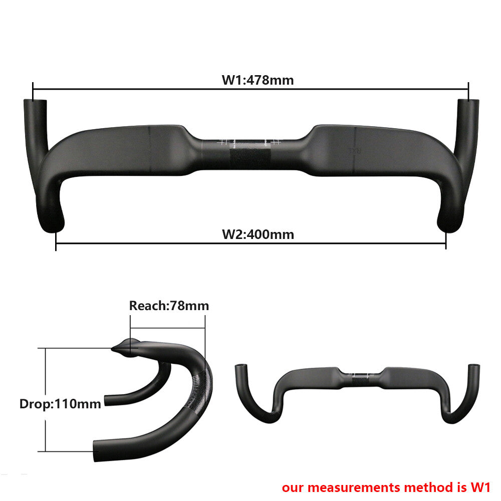 Carbon Drop Handlebar for Road Bike 31.8mm Inner Routing Racing Bicycle US Stock