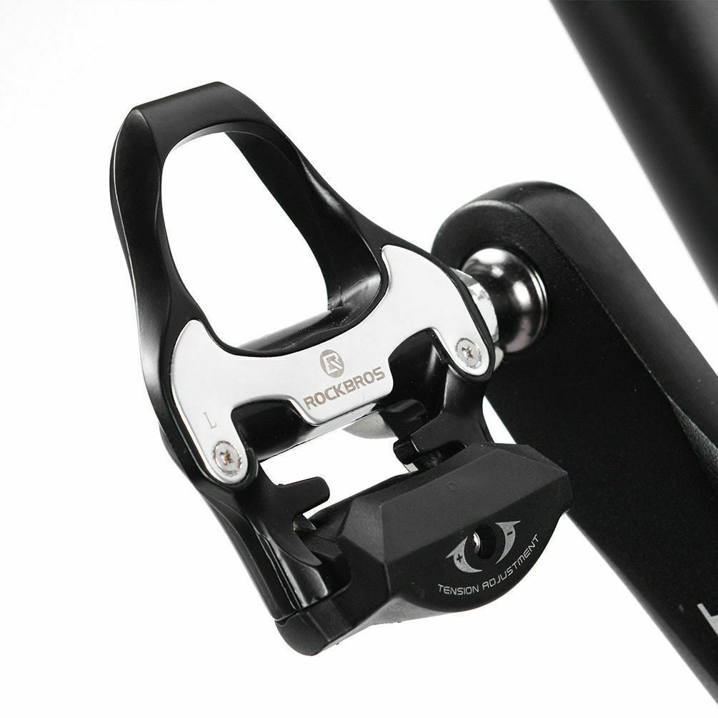 Road Bike Clipless Pedals with SPD-SL Cleats - Self-Locking Aluminum Alloy