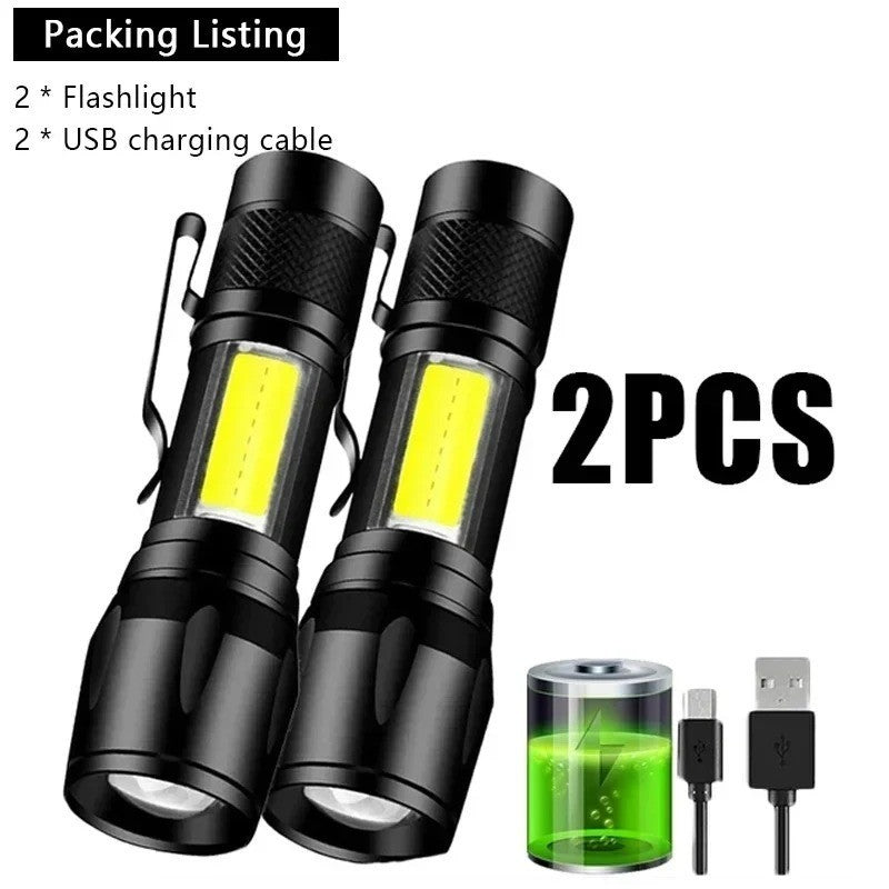 Super Bright Rechargeable LED Tactical Flashlight with Waterproof Body - Multiple Models