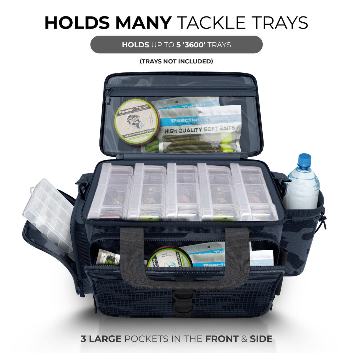 Saltwater Resistant Fishing Tackle Bag with Multiple Storage Compartments