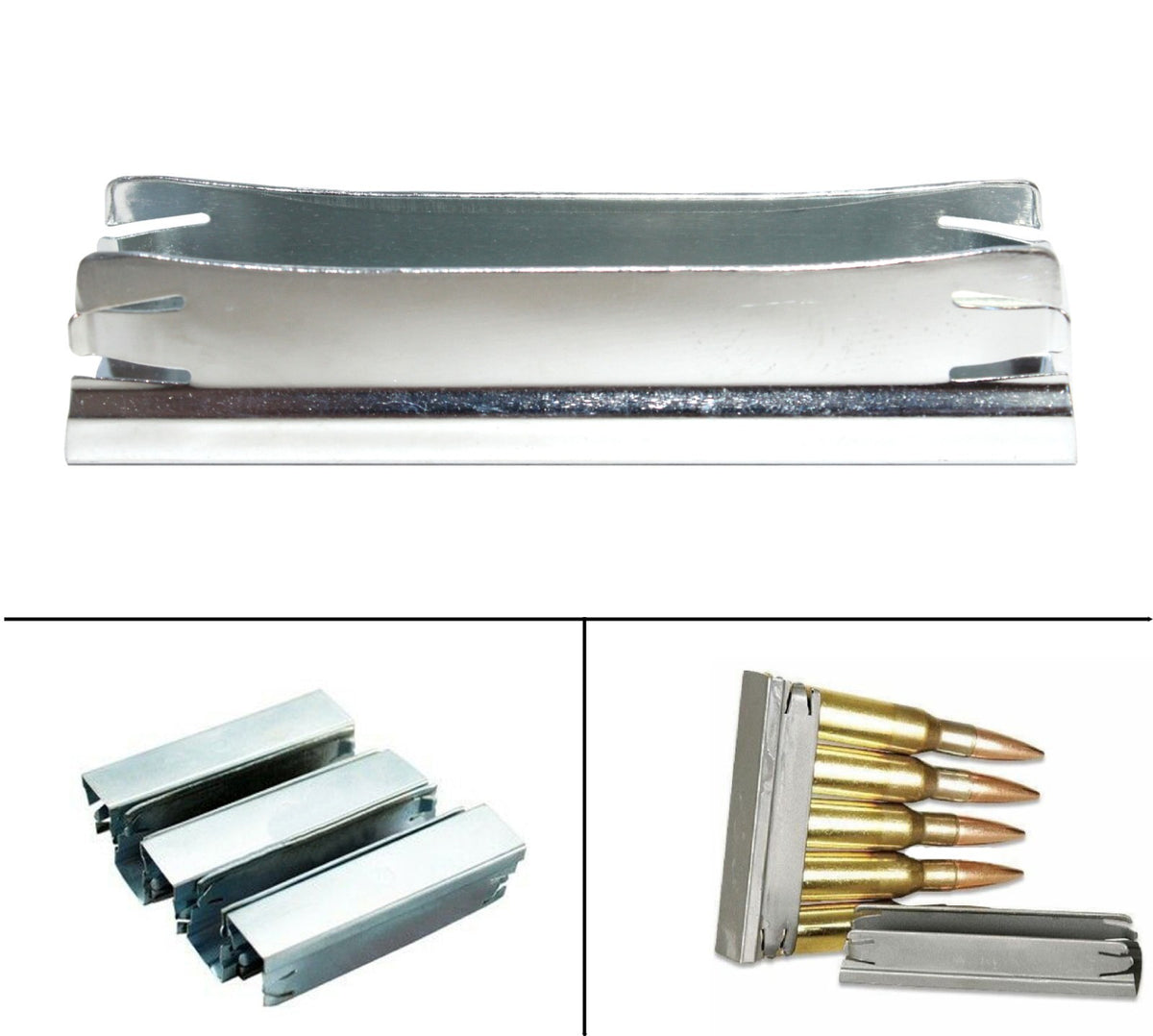 Mosin Nagant Rifle Sling & 5-Round Metal Stripper Clips Combo for M38/M44