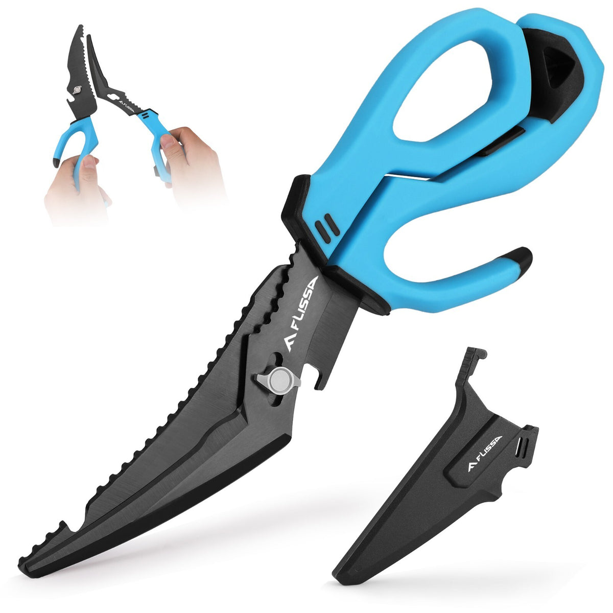 10-Inch Stainless Steel Detachable Fishing Scissors with Fish Scaler & Multi-Tool