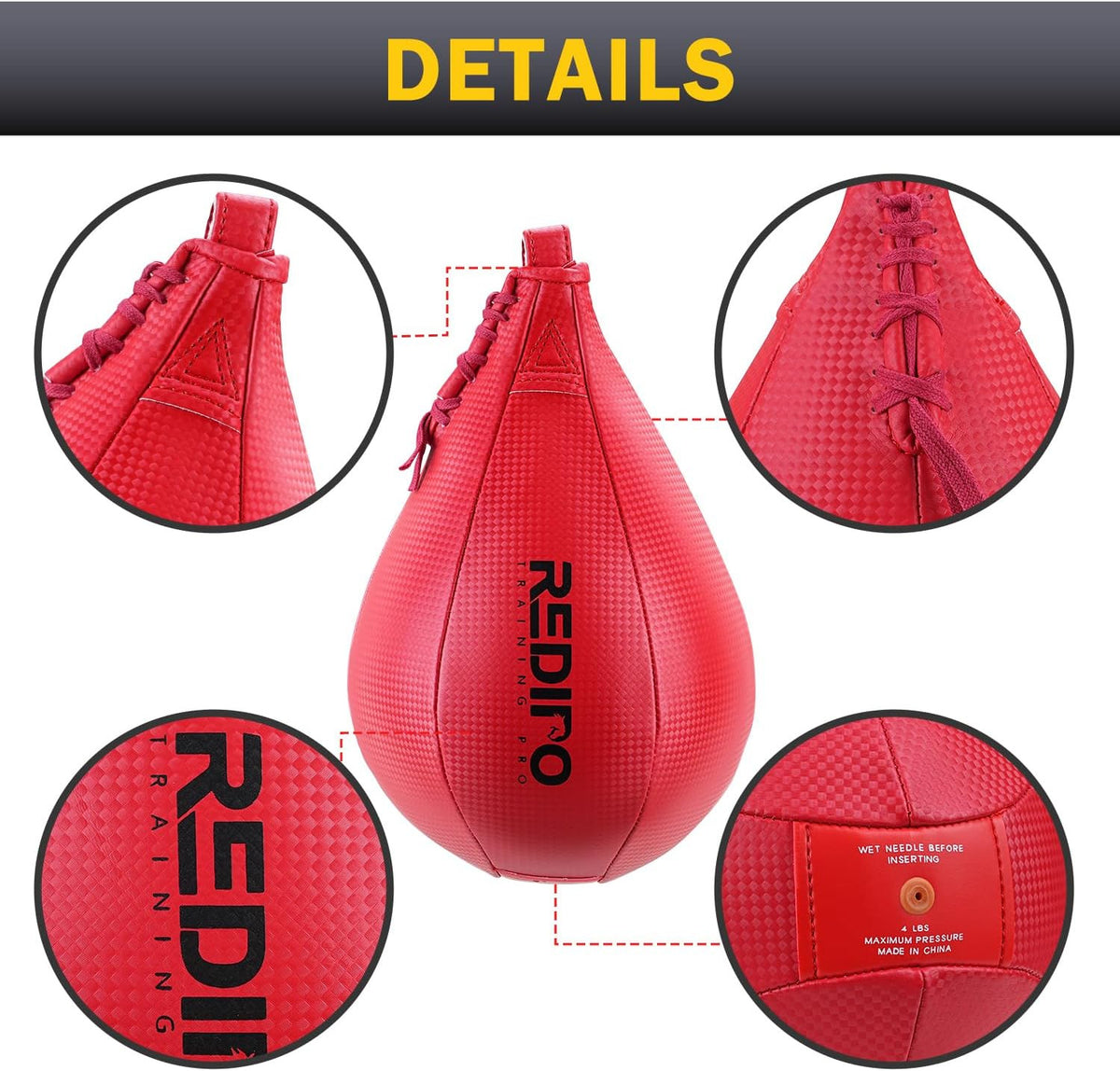 Heavy Duty PU Leather Speed Bag for Boxing & Martial Arts Training