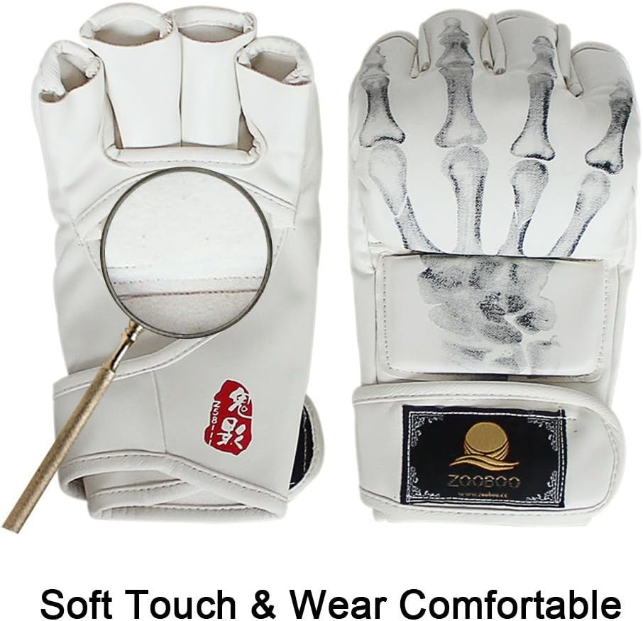 Half-Finger MMA Boxing Gloves with Adjustable Wrist Support - Breathable PU Leather