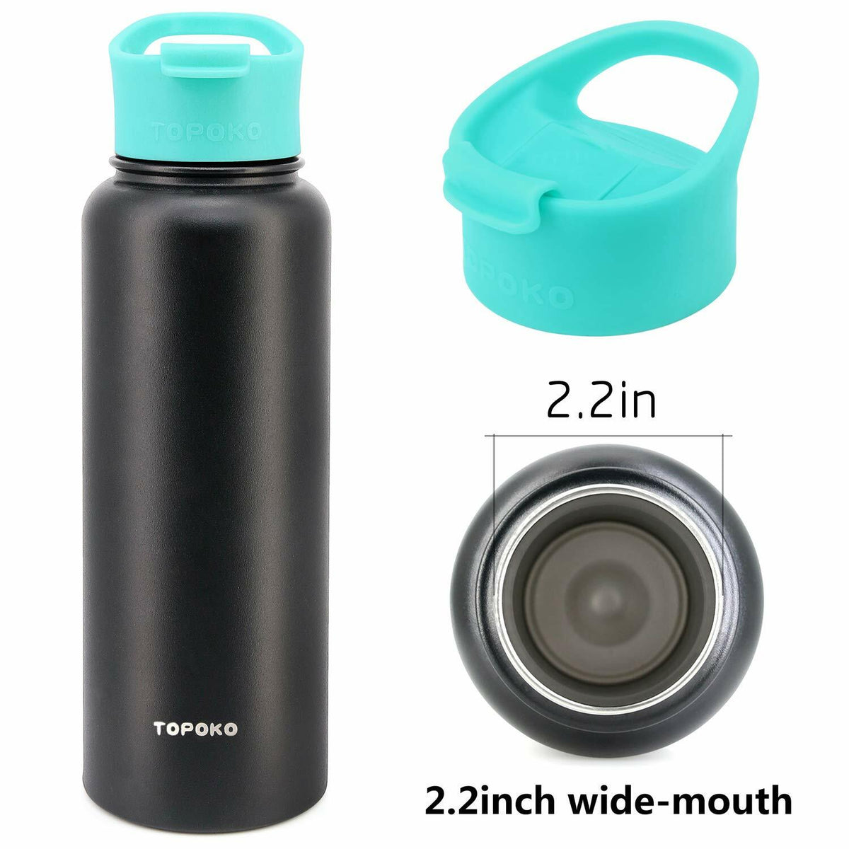 Replacement Flip Lid for Wide Mouth Water Bottles - Teal