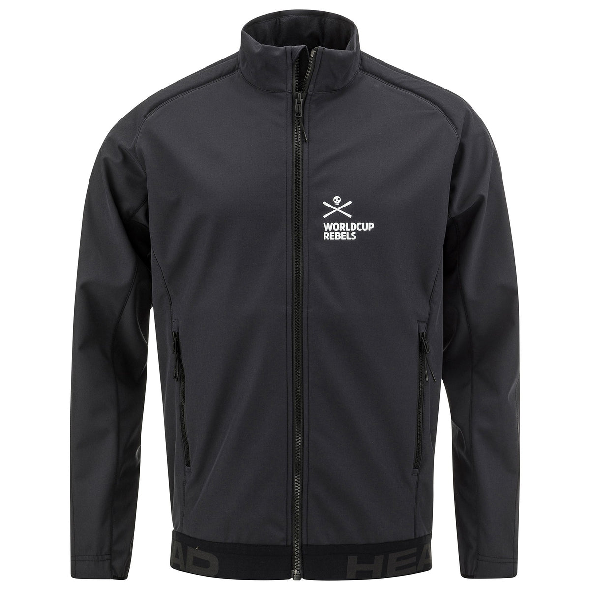 Men's Softshell Race Jacket with Padded Shoulders and World Cup Design