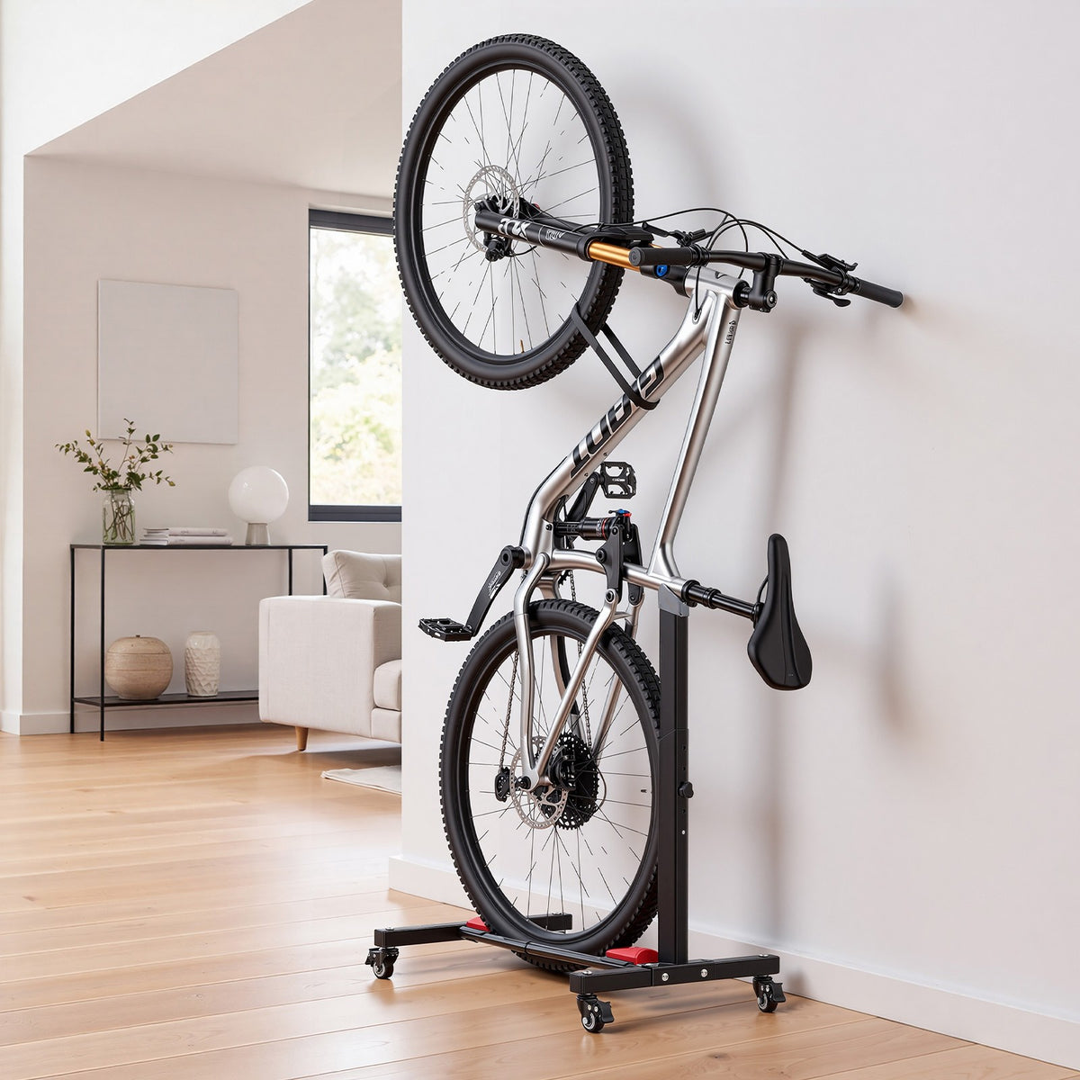 Bike Stand 2-Pack Freestanding Bicycle Rack with Vertical & Horizontal Storage