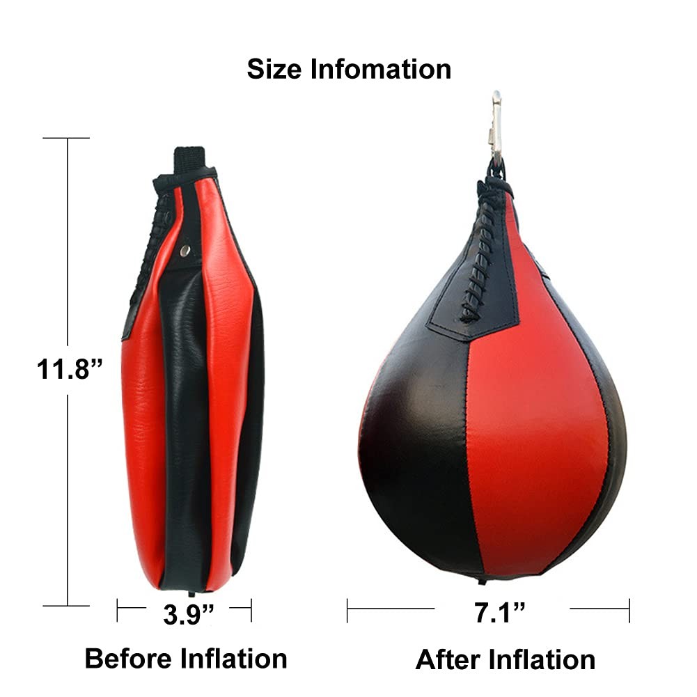 Boxing Speed Bag Swivel Set with Black 25cm x 17cm Punching Ball + Accessories