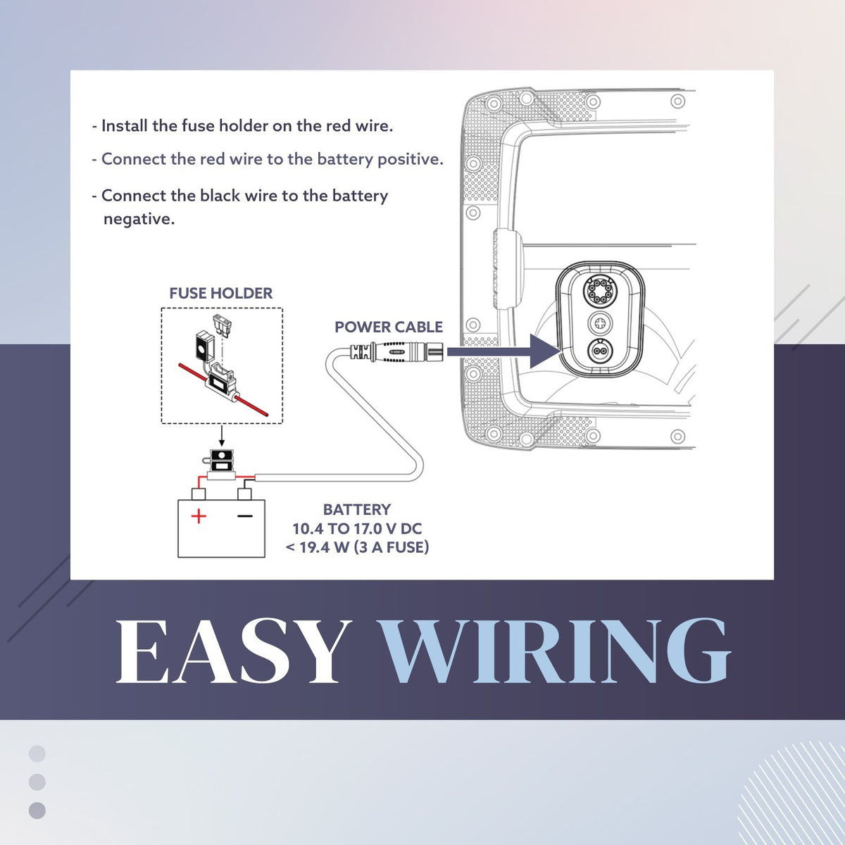 Replacement Power Cord for Lowrance HOOK2 & Reveal Cruise Series 5-12 Inch