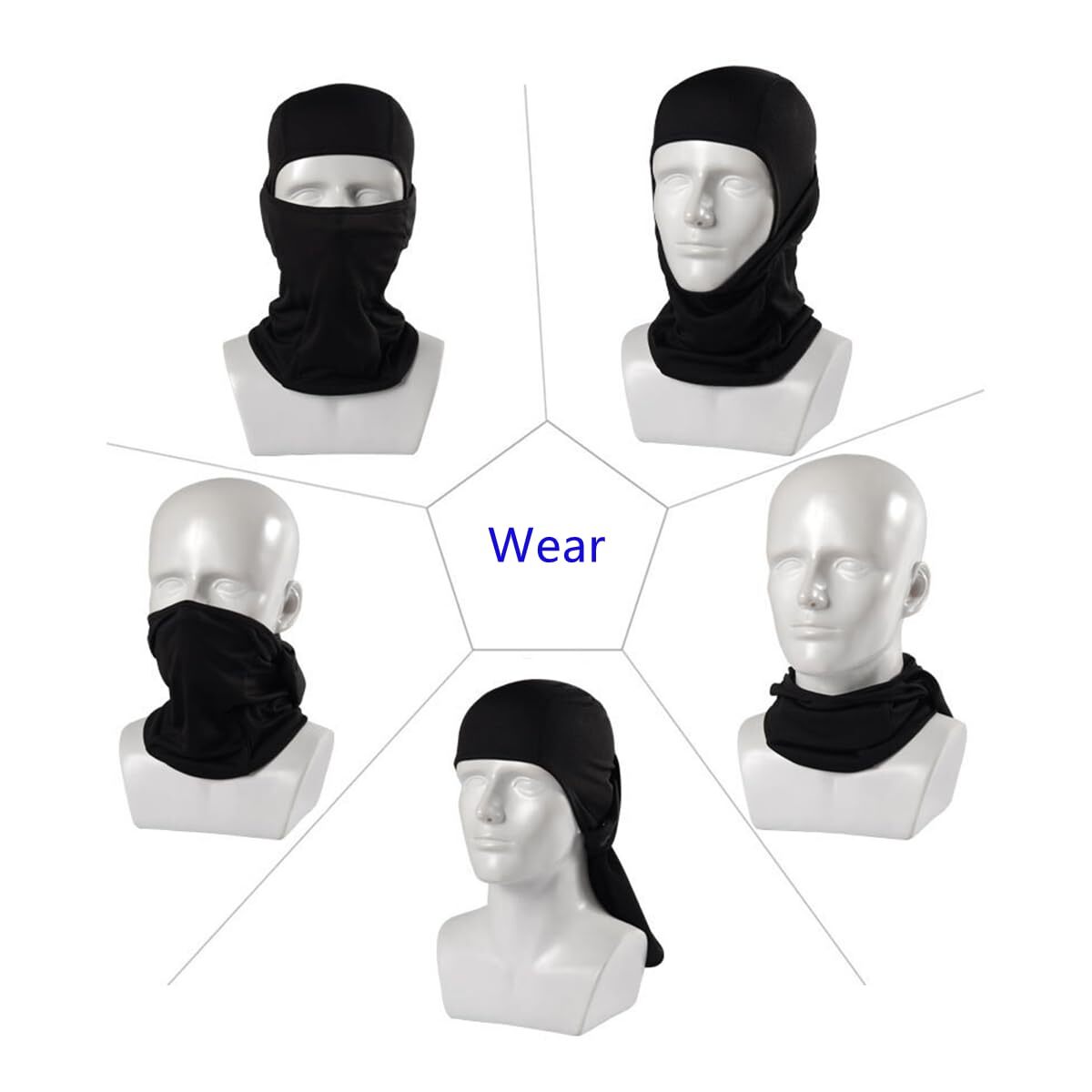 Sun Protection Balaclava Hood Face Mask for Outdoor Sports - 4 Pack