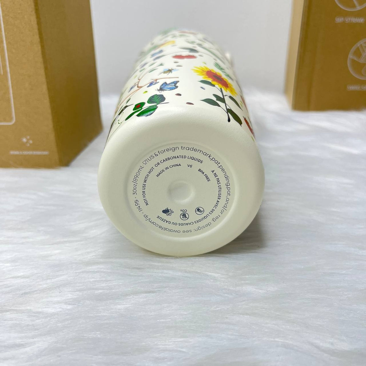 30oz Insulated Stainless Steel Water Bottle with FreeSip Lid - Floral Design