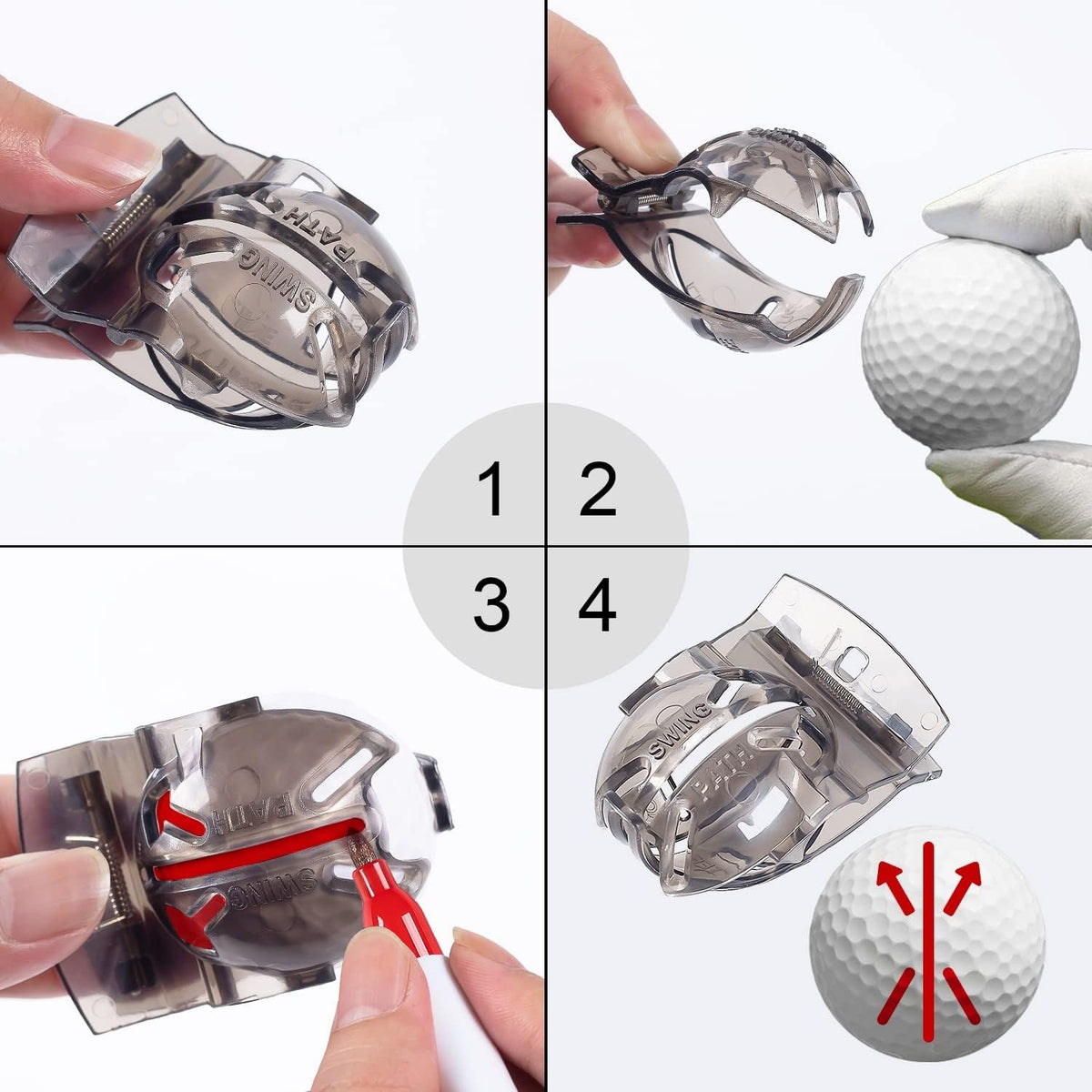 Golf Ball Marker Line Liner Alignment Tool 2-Pack - Drawing & Marking
