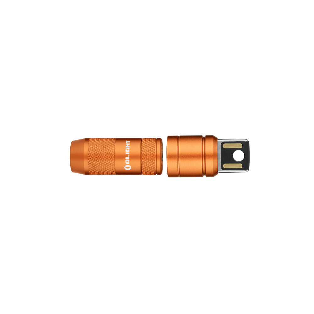 Rechargeable Mini Keychain Flashlight 50 Lumens - Orange, Compact LED