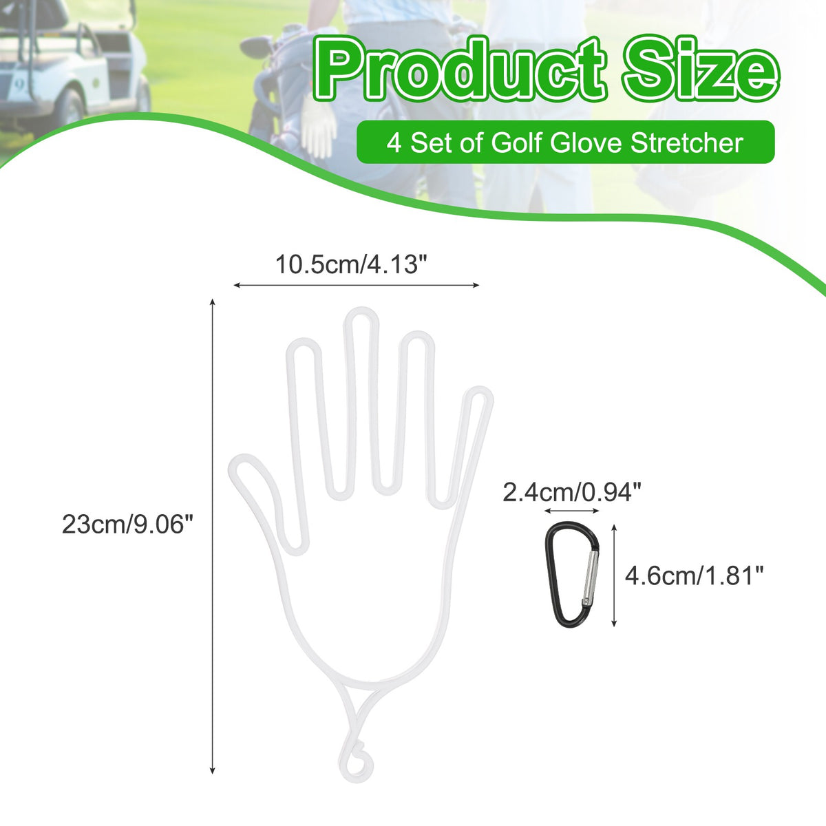 Golf Glove Support Rack Holder Set with Hooks - White, 4 Pack