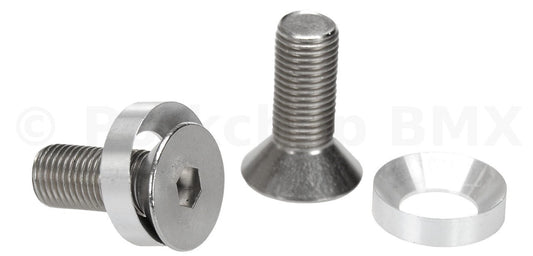 Stainless Steel BMX Crank Spindle Bolts Pair - 3/8" x 24T, 1" Length