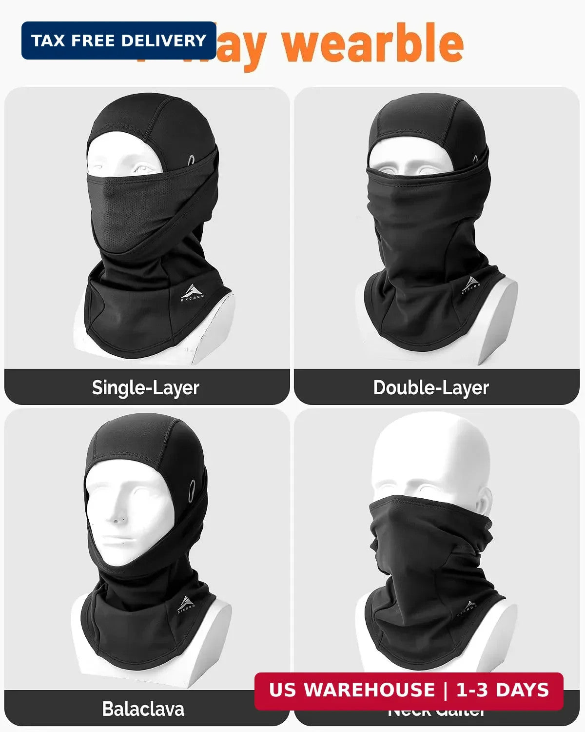 Unisex Thermal Ski Mask for Men & Women, Windproof Snow Face Cover
