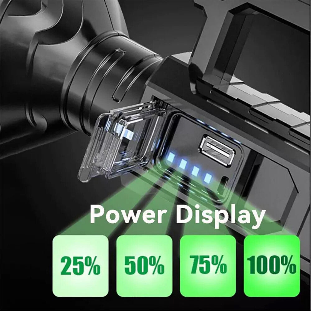Rechargeable LED Searchlight Flashlight 1000 Lumens Portable Handheld Spotlight