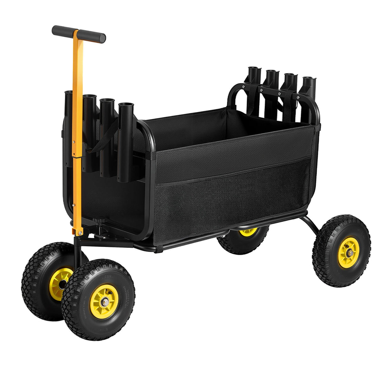 Foldable Fishing Cart 300 lbs with All-Terrain Rubber Wheels and Carbon Steel Frame
