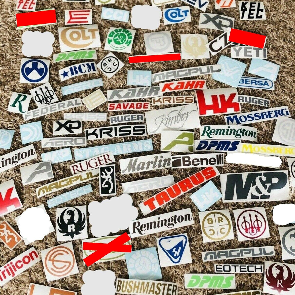 15-Pack Gun & Hunting Rifle Pistol Military Sticker Decal Set - Random Brands