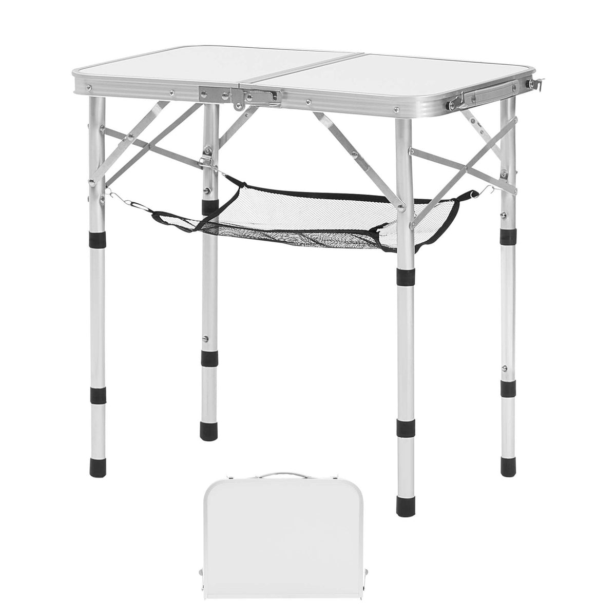 2ft Foldable Aluminum Camping Table with Adjustable Height for Outdoor Use