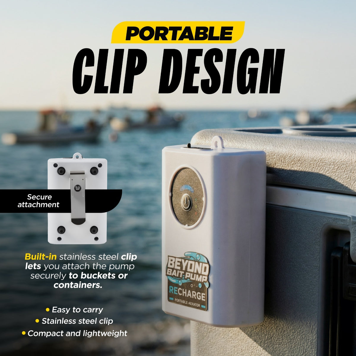 Rechargeable Mini Bait Pump for Live Bait Aeration and Fish Tank Oxygenation
