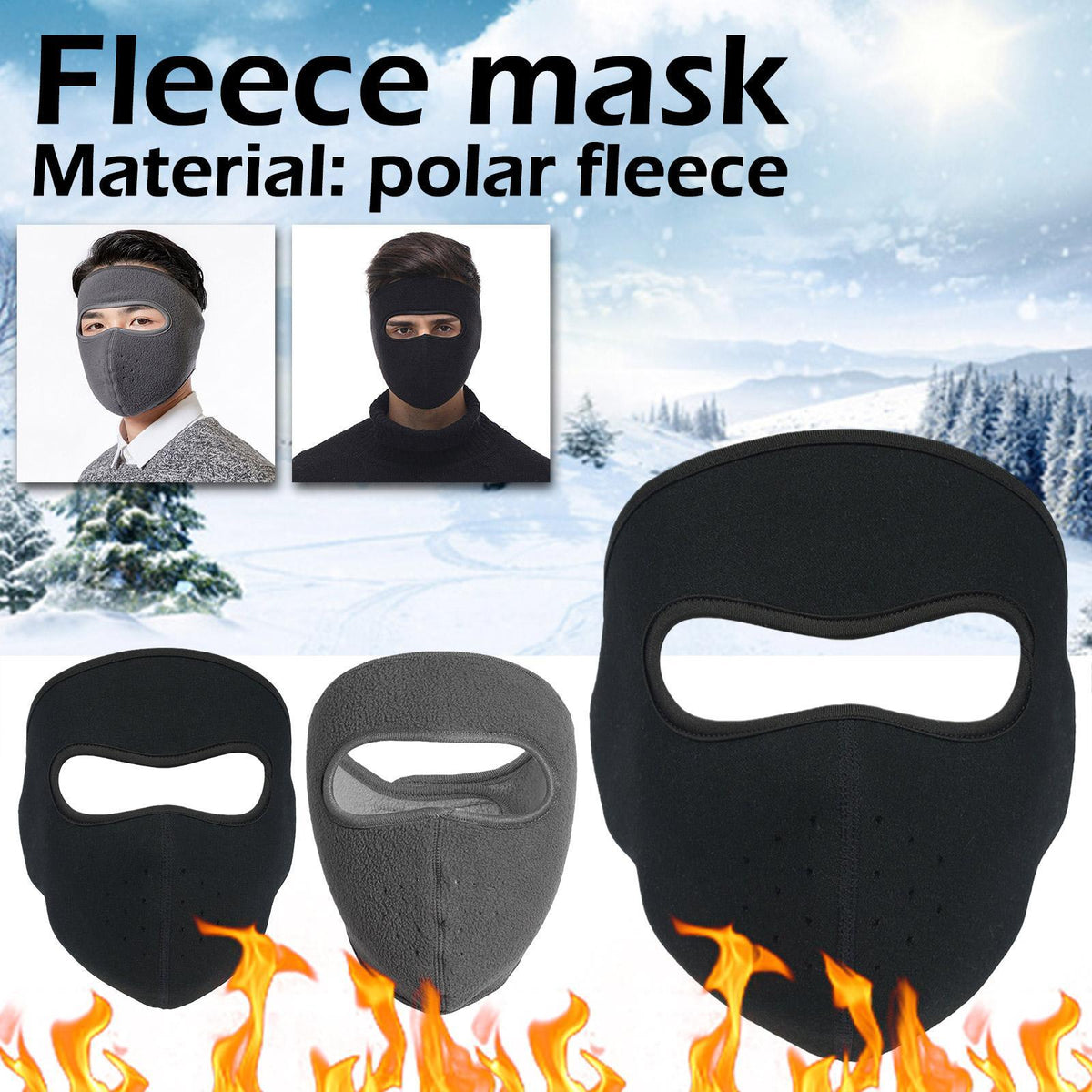 Winter Full Face Mask Thermal Fleece Ski Mask Windproof Neck Warmer