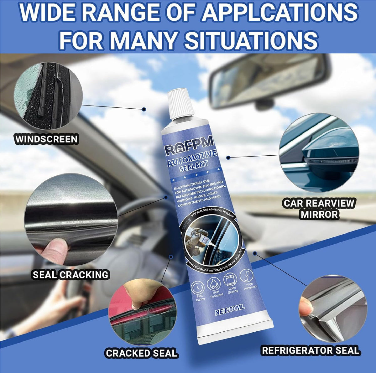 Automotive Sealant for Car Body Repair Waterproof Bonding 100ml Kit
