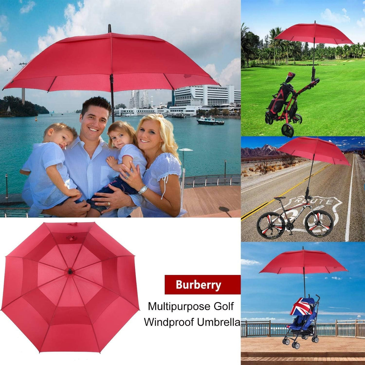 72-Inch Windproof Waterproof Golf Umbrella - Auto Open, Large Shade