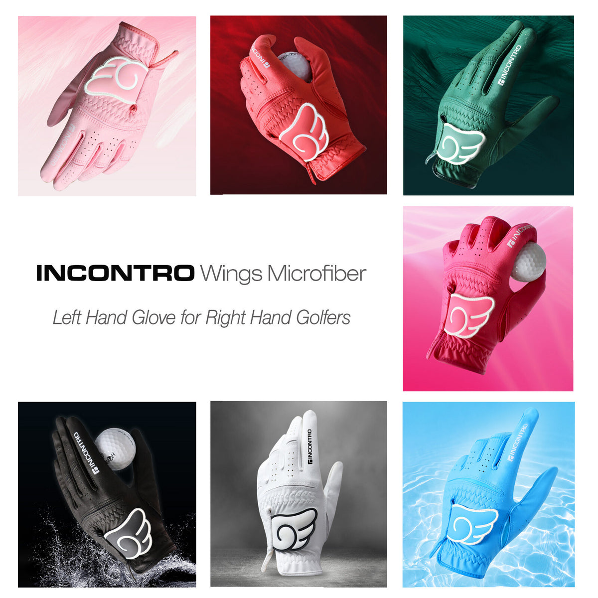 Breathable Washable Microfiber Golf Gloves for Men & Women - Left Hand