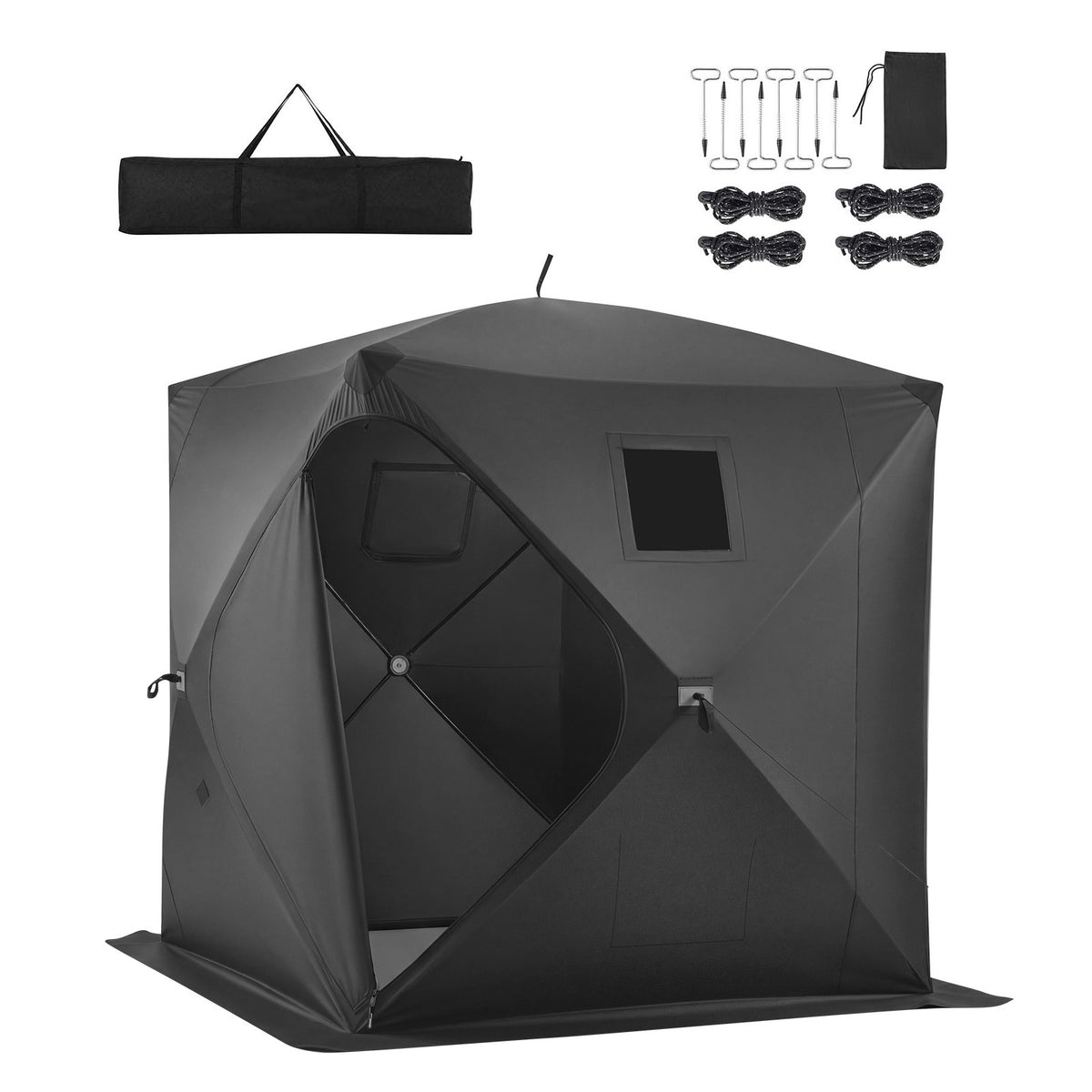 Pop-Up Ice Fishing Tent for 3-4 People - Portable 71x71x79 in Shelter