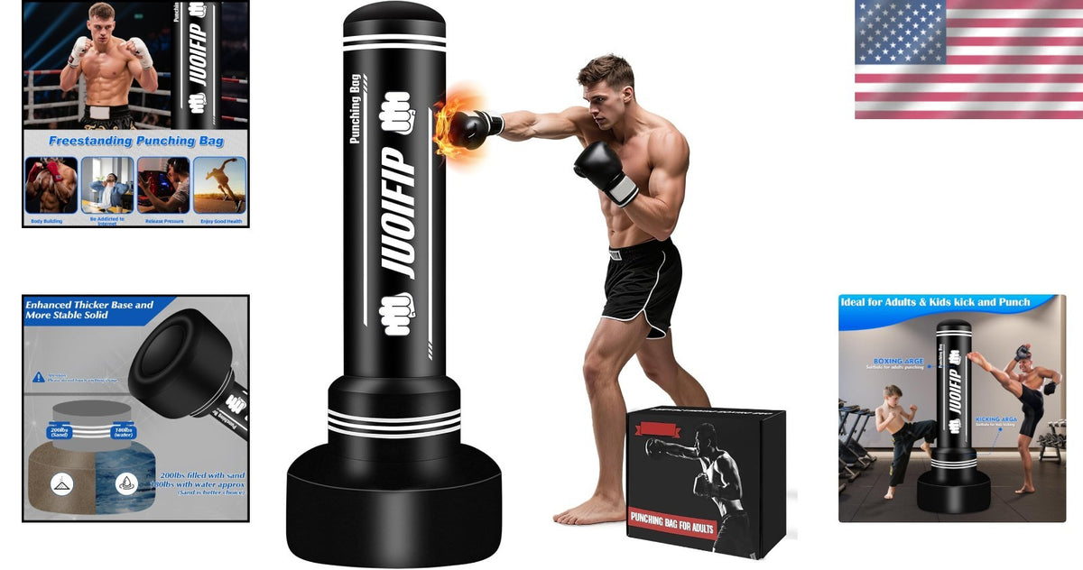 70-Inch Boxing Bag with Stand for Home Fitness & Stress Relief