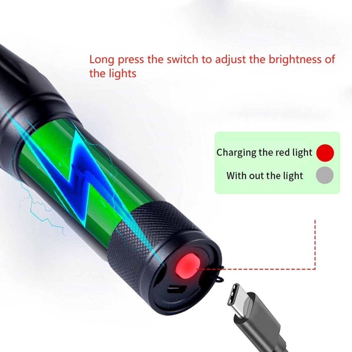 Rechargeable Hunting Blood Trail Light with 4 Color Modes and USB Charging