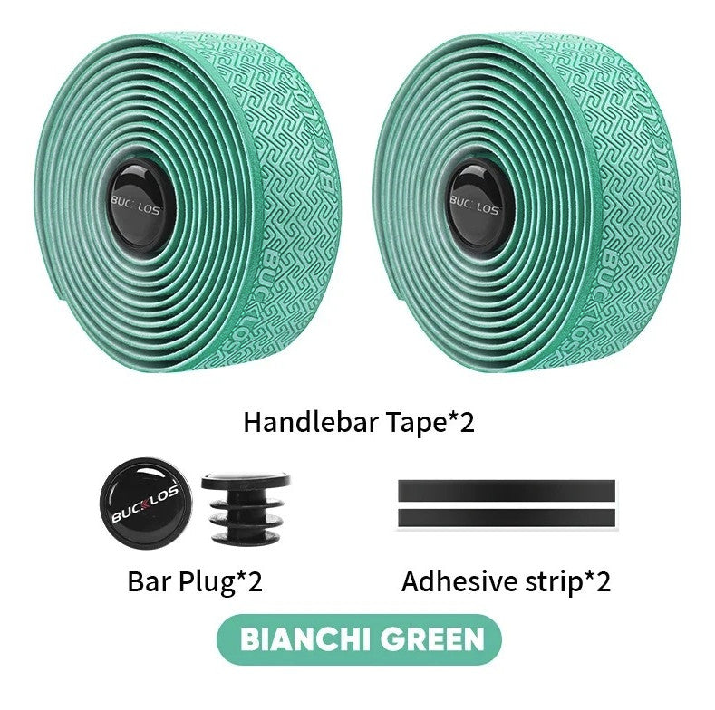 Road Bike Handlebar Tape Anti-Slip Waterproof PU EVA Wrap Set - Multiple Colors