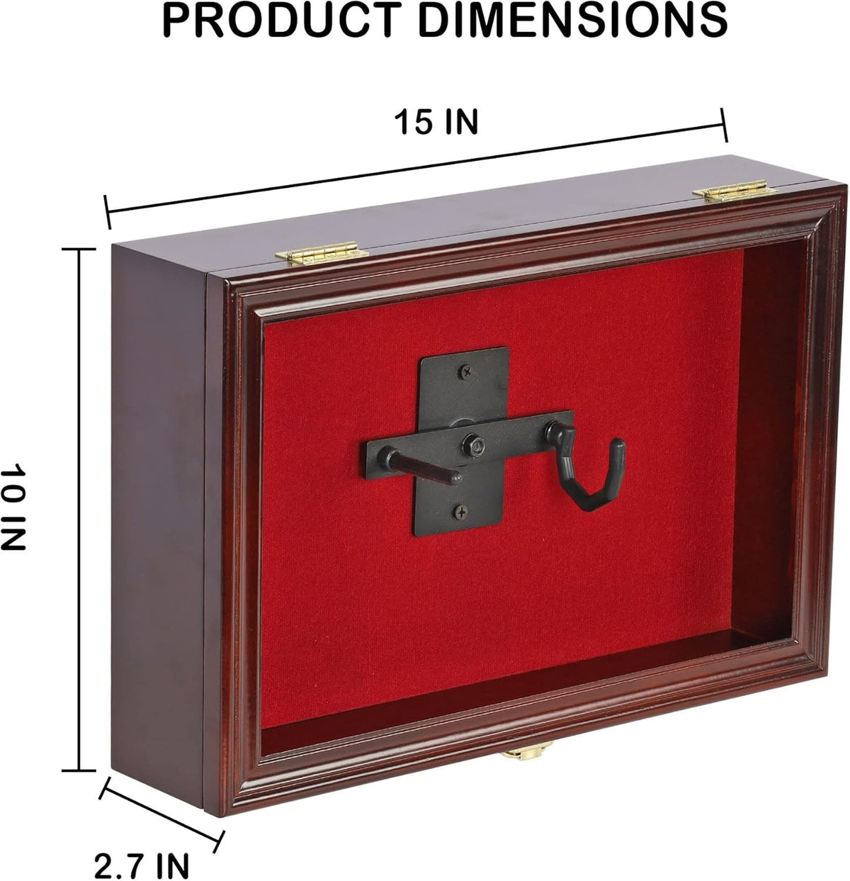 Wall Mount Lockable Handgun Display Case with UV Door and Wooden Frame
