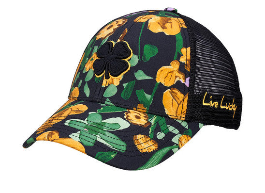 Black Clover Lucky Island #27 Snapback Golf Hat Cap - Black & Yellow