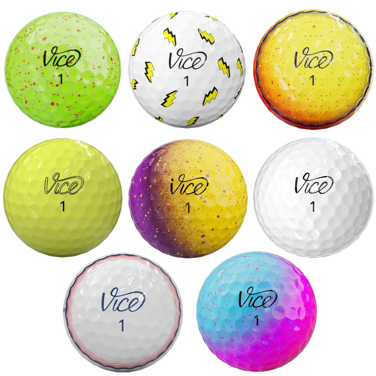 Vice Golf 24-Pack Premium Golf Balls Variety Set - Distance & Control