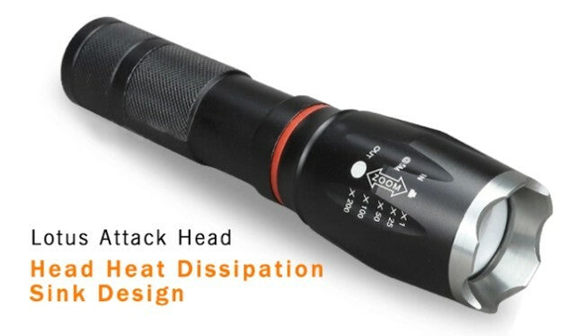Rechargeable LED Flashlight with Magnetic COB Focus Beam and Emergency Red Flashlight