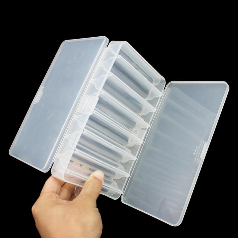 14-Compartment Waterproof Fishing Tackle Box with Transparent Lid 21x11.5x3.6cm