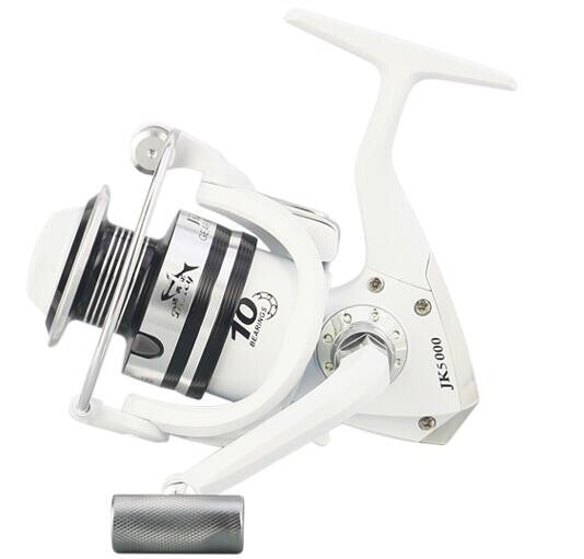 White Freshwater Spinning Reel 10BB 5.2:1 Gear Ratio for Bass Trout Crappie