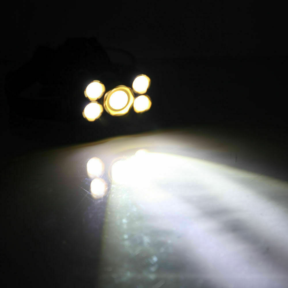 Super-Bright 5-LED Headlamp Headlight Flashlight with Adjustable Focus