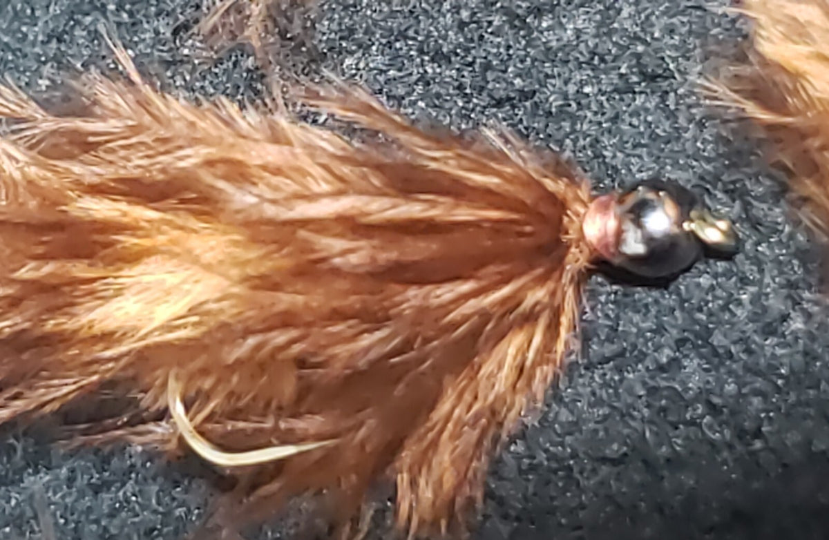 Fly Fishing Leech Flies Size 6 - Brown Bead Head Artificial Lures (6-Pack)